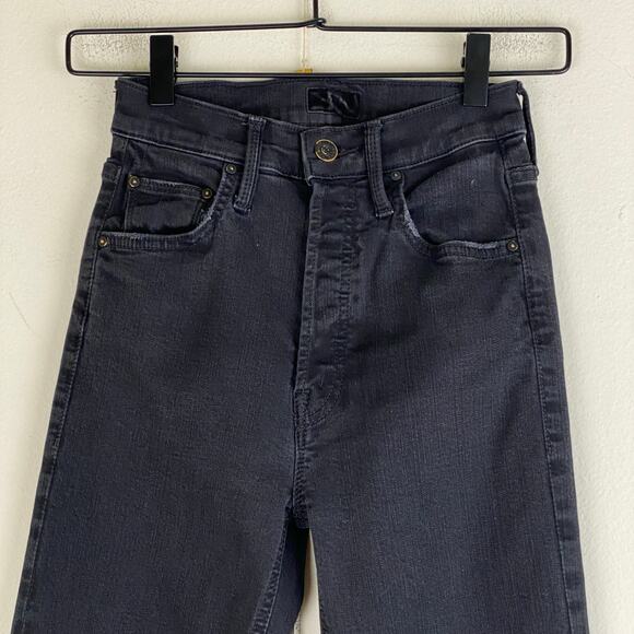 Mother The Tripper Jeans Size 24 Not Guilty Black High Rise Crop Flare - Picture 8 of 15